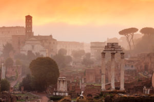 Roman Forum at sunrise, Foro Romano, Rome, Lazio, Italy Roman Forum at sunrise, Foro Romano, Rome, Lazio, Italy